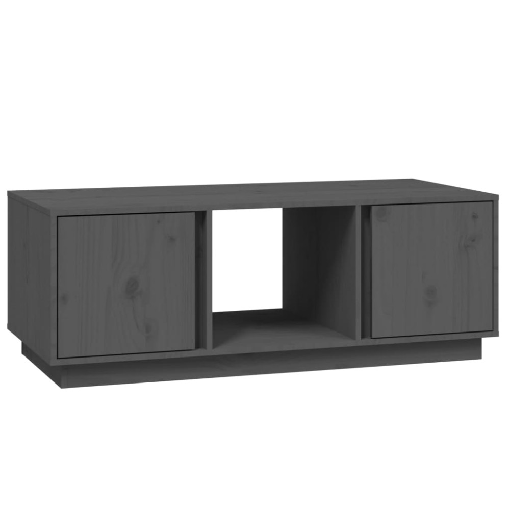 vidaXL Τραπεζάκι Σαλονιού Γκρι 110 x 50 x 40 εκ. από Μασίφ Ξύλο Πεύκου