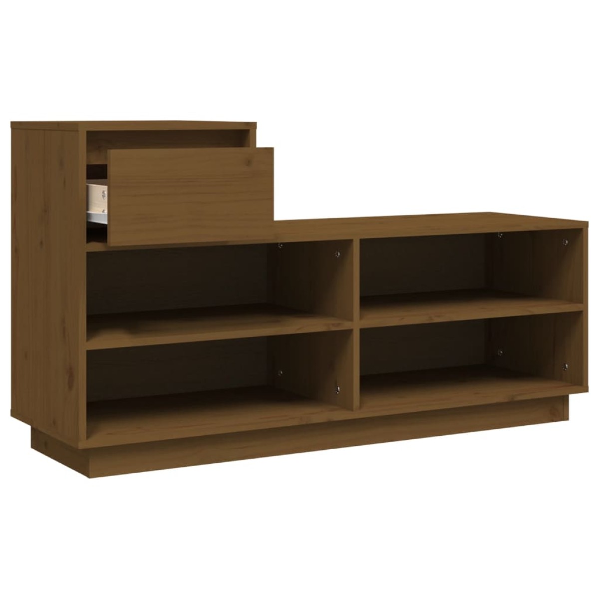 vidaXL Παπουτσοθήκη Καφέ Μελί 110 x 34 x 61 εκ. από Μασίφ Ξύλο Πεύκου