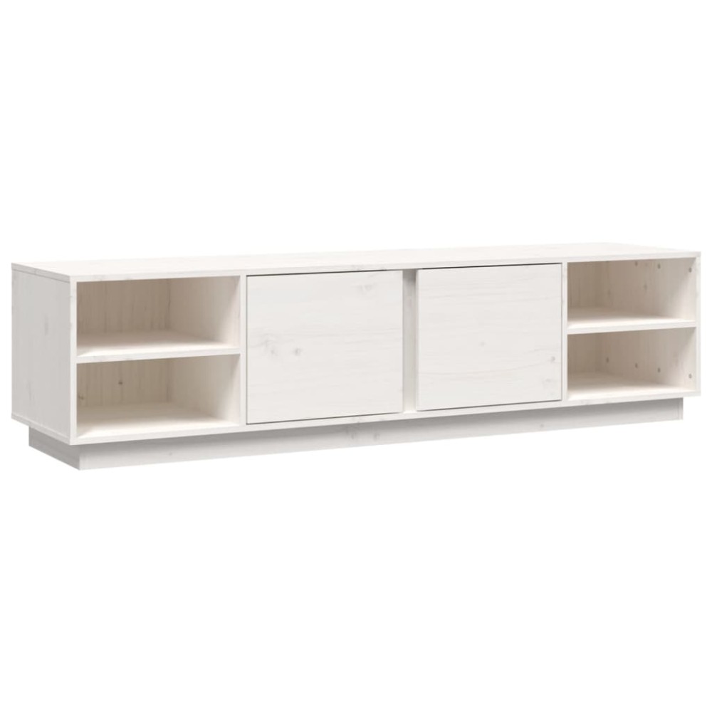 vidaXL Έπιπλο Τηλεόρασης Λευκό 156 x 40 x 40 εκ. από Μασίφ Ξύλο Πεύκου