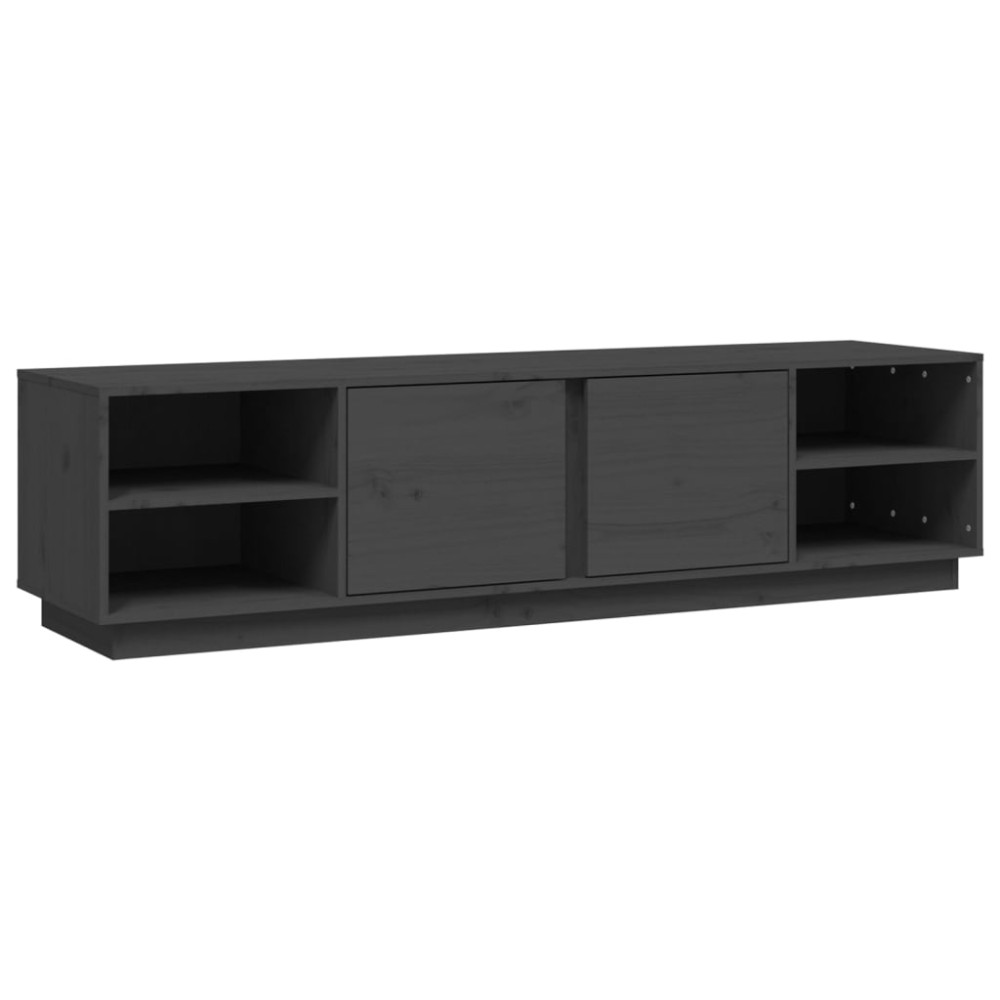 vidaXL Έπιπλο Τηλεόρασης Γκρι 156x40x40 εκ. από Μασίφ Ξύλο Πεύκου