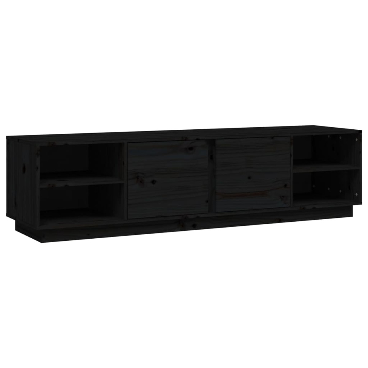 vidaXL Έπιπλο Τηλεόρασης Μαύρο 156x40x40 εκ. από Μασίφ Ξύλο Πεύκου