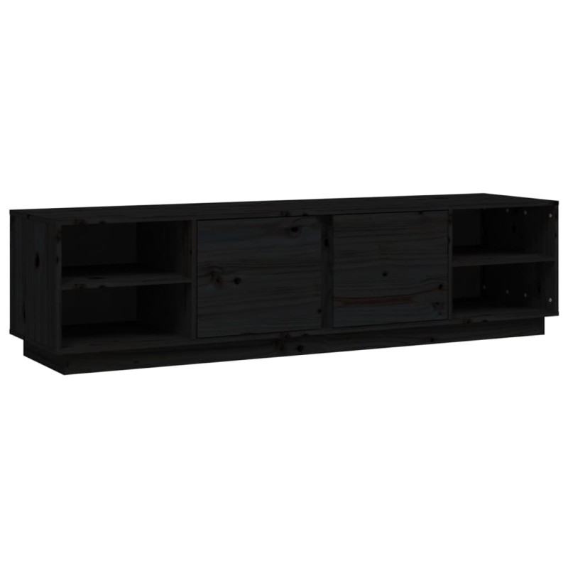 vidaXL Έπιπλο Τηλεόρασης Μαύρο 156x40x40 εκ. από Μασίφ Ξύλο Πεύκου