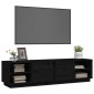 vidaXL Έπιπλο Τηλεόρασης Μαύρο 156x40x40 εκ. από Μασίφ Ξύλο Πεύκου