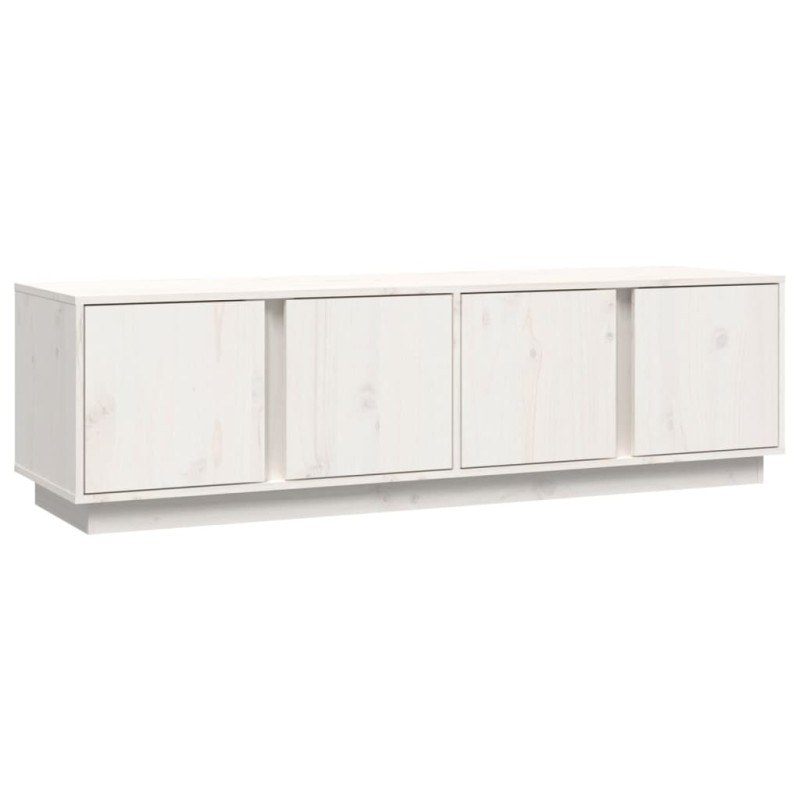 vidaXL Έπιπλο Τηλεόρασης Λευκό 140 x 40 x 40 εκ. από Μασίφ Ξύλο Πεύκου