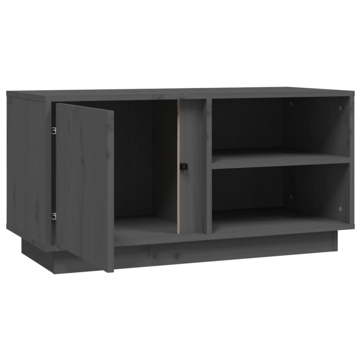 vidaXL Έπιπλο Τηλεόρασης Γκρι 80x35x40,5 εκ. από Μασίφ Ξύλο Πεύκου