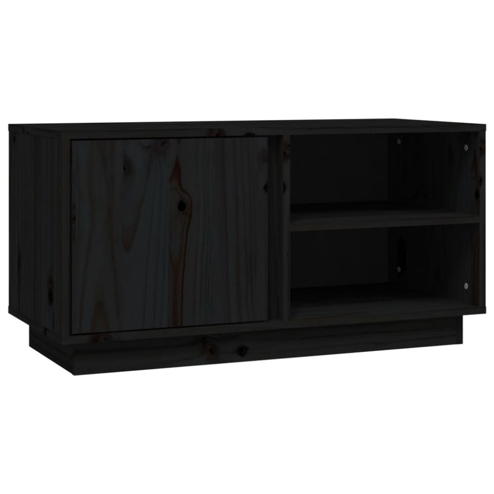vidaXL Έπιπλο Τηλεόρασης Μαύρο 80x35x40,5 εκ. από Μασίφ Ξύλο Πεύκου