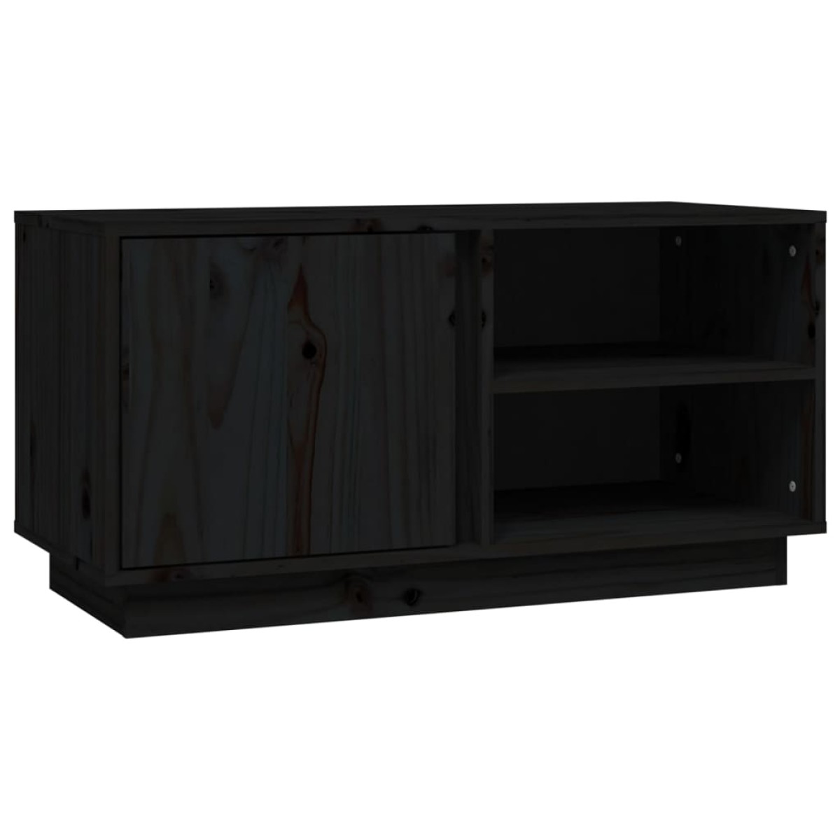 vidaXL Έπιπλο Τηλεόρασης Μαύρο 80x35x40,5 εκ. από Μασίφ Ξύλο Πεύκου