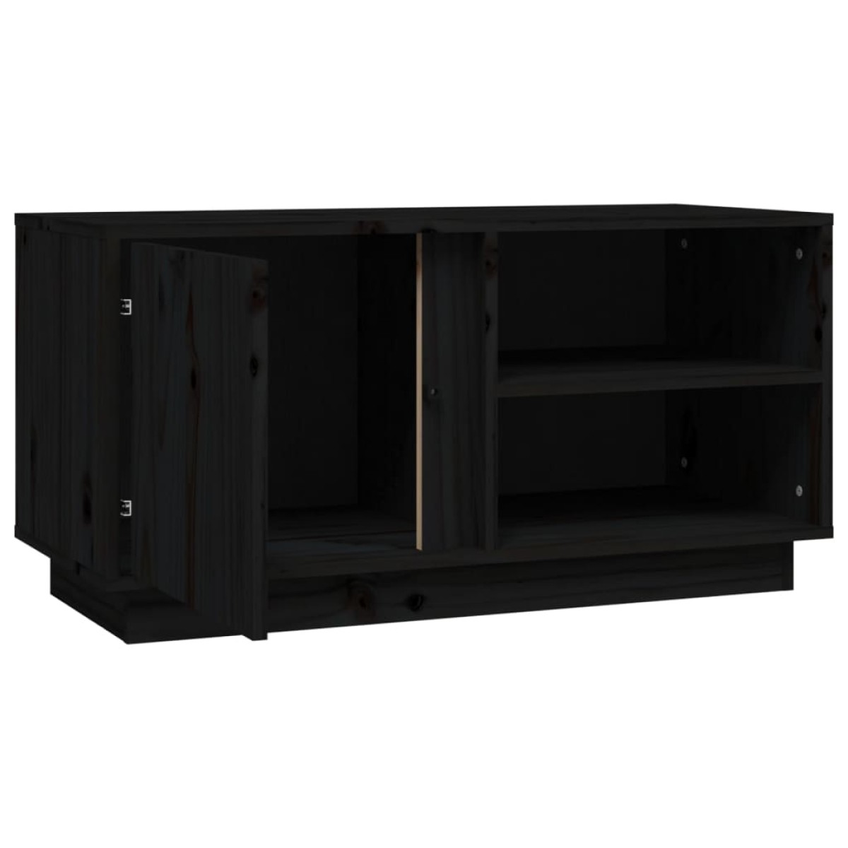 vidaXL Έπιπλο Τηλεόρασης Μαύρο 80x35x40,5 εκ. από Μασίφ Ξύλο Πεύκου