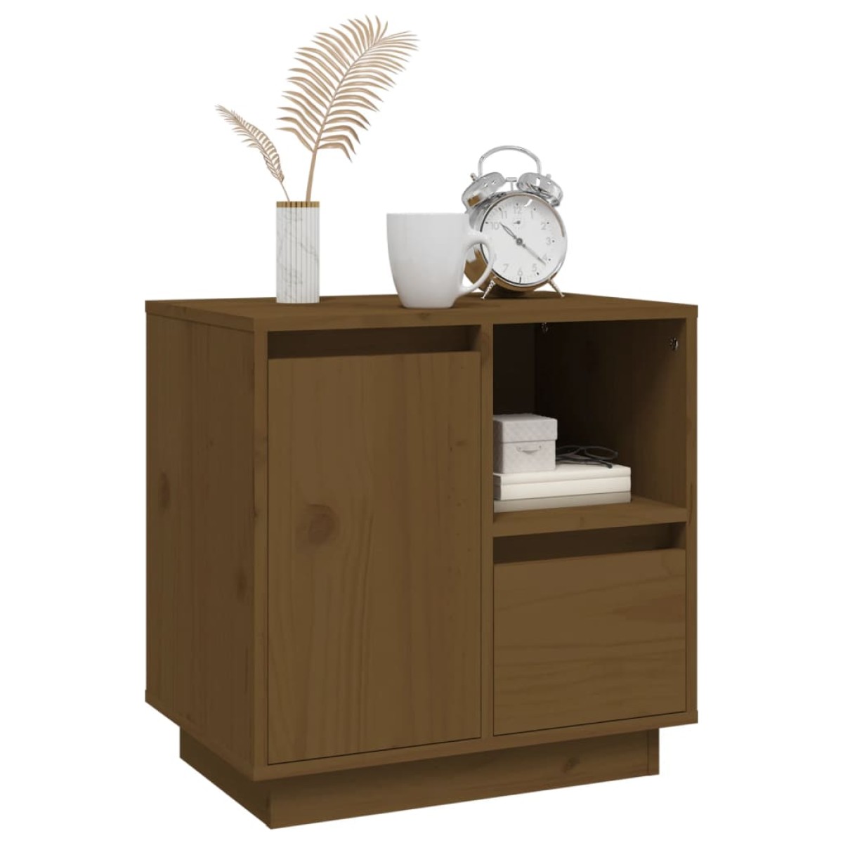 vidaXL Κομοδίνα 2 τεμ. Καφέ Μελί 50x34x50 εκ. από Μασίφ Ξύλο Πεύκου