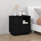 vidaXL Κομοδίνα 2 τεμ. Μαύρα 50x34x50 εκ. από Μασίφ Ξύλο Πεύκου