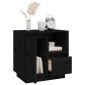 vidaXL Κομοδίνα 2 τεμ. Μαύρα 50x34x50 εκ. από Μασίφ Ξύλο Πεύκου