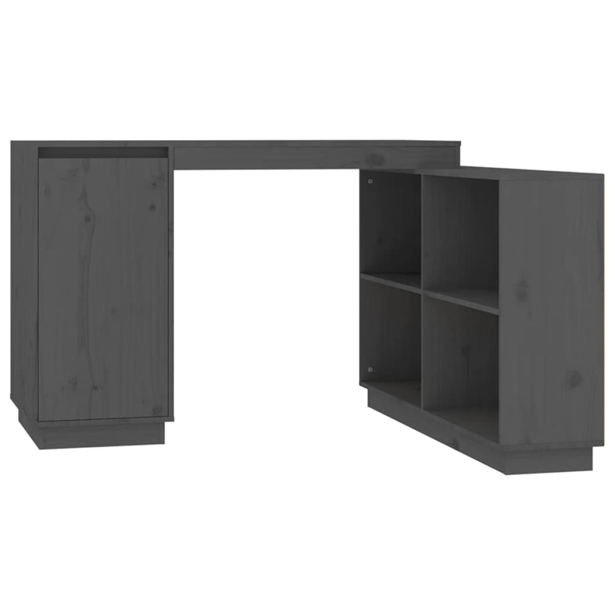 vidaXL Γραφείο Γκρι 110 x 50 x 75 εκ. από Μασίφ Ξύλο Πεύκου