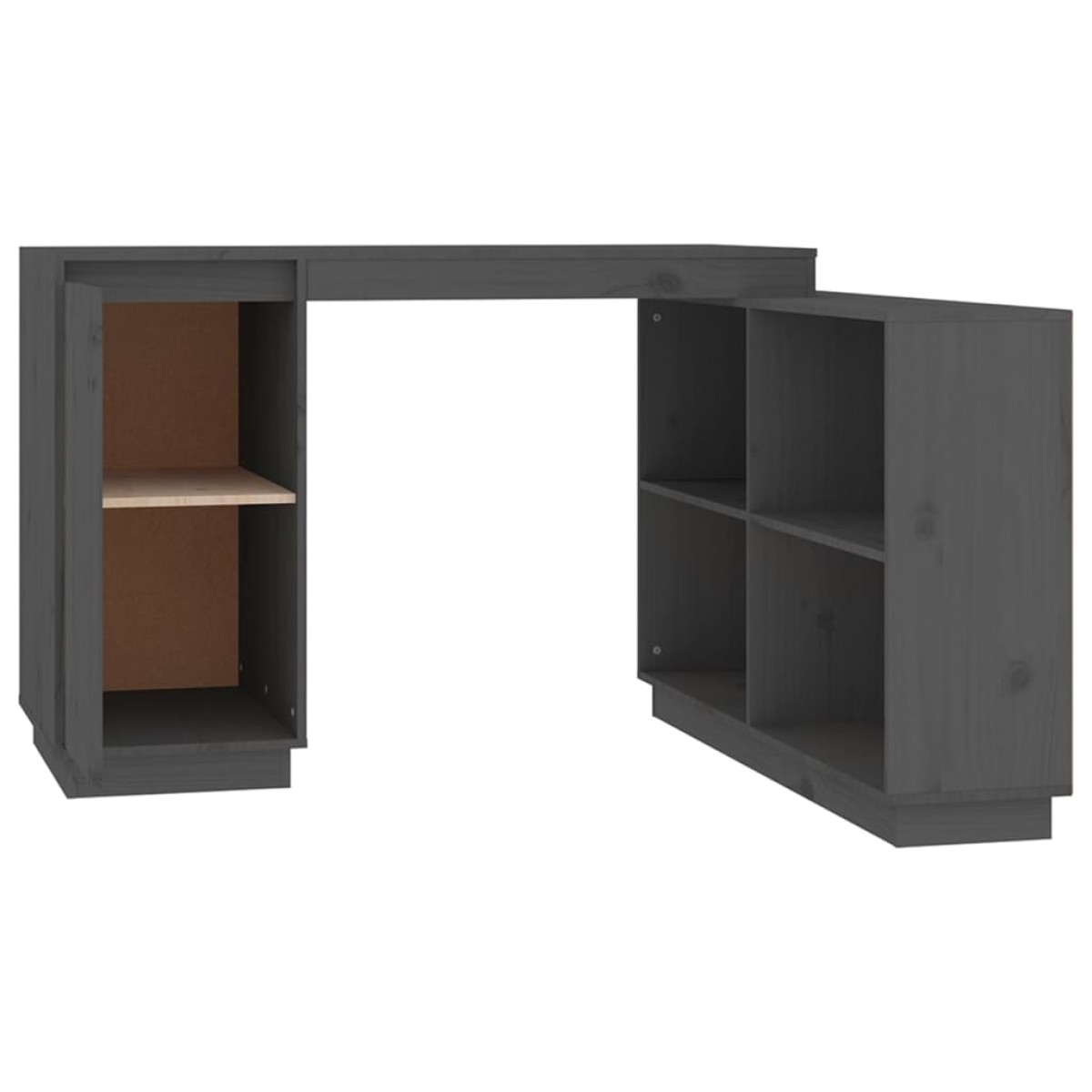 vidaXL Γραφείο Γκρι 110 x 50 x 75 εκ. από Μασίφ Ξύλο Πεύκου