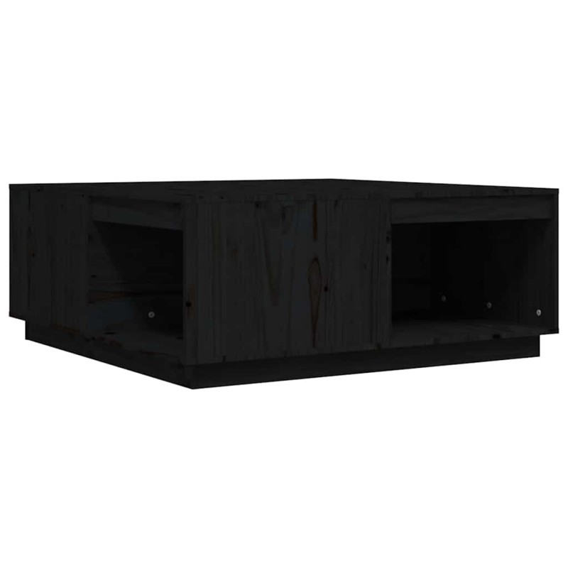 vidaXL Τραπεζάκι Σαλονιού Μαύρο 100x101x40,5 εκ. από Μασίφ Ξύλο Πεύκου