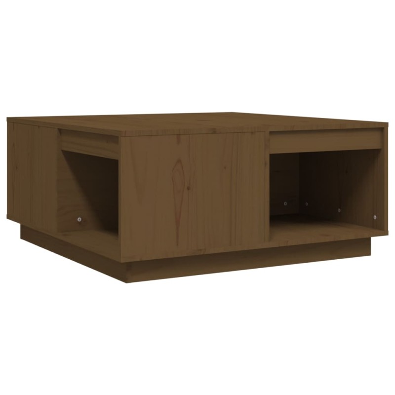 vidaXL Τραπεζάκι Σαλονιού Καφέ Μελί 80x81x36,5 εκ. Μασίφ Ξύλο Πεύκου