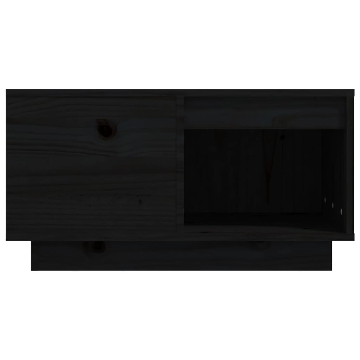 vidaXL Τραπεζάκι Σαλονιού Μαύρος 60x61x32,5 εκ. από Μασίφ Ξύλο Πεύκου