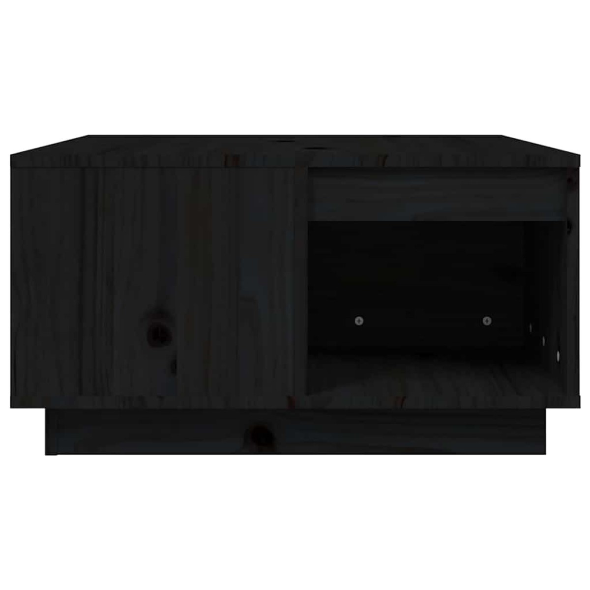 vidaXL Τραπεζάκι Σαλονιού Μαύρος 60x61x32,5 εκ. από Μασίφ Ξύλο Πεύκου