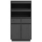 vidaXL Ντουλάπι Ψηλό Γκρι 60x40x116,5 εκ. από Μασίφ Ξύλο Πεύκου
