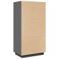 vidaXL Ντουλάπι Ψηλό Γκρι 60x40x116,5 εκ. από Μασίφ Ξύλο Πεύκου