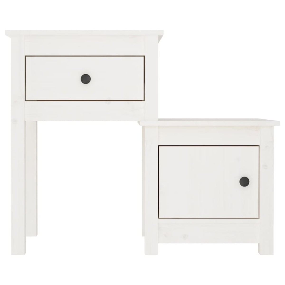 vidaXL Κομοδίνο Λευκό 79,5 x 38 x 65,5 εκ. από Μασίφ Ξύλο Πεύκου