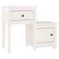 vidaXL Κομοδίνα 2 τεμ. Λευκά 79,5x38x65,5 εκ. από Μασίφ Ξύλο Πεύκου