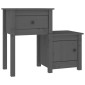 vidaXL Κομοδίνο Γκρι 79 x 38 x 65,5 εκ. από Μασίφ Ξύλο Πεύκου