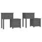vidaXL Κομοδίνα 2 τεμ. Γκρί 79,5x38x65,5 εκ. από Μασίφ Ξύλο Πεύκου
