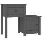 vidaXL Κομοδίνα 2 τεμ. Γκρί 79,5x38x65,5 εκ. από Μασίφ Ξύλο Πεύκου