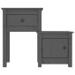 vidaXL Κομοδίνα 2 τεμ. Γκρί 79,5x38x65,5 εκ. από Μασίφ Ξύλο Πεύκου