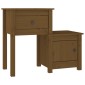 vidaXL Κομοδίνο Γκρι 79,5x38x65,5 εκ. από Μασίφ Ξύλο Πεύκου