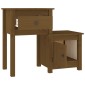 vidaXL Κομοδίνο Γκρι 79,5x38x65,5 εκ. από Μασίφ Ξύλο Πεύκου