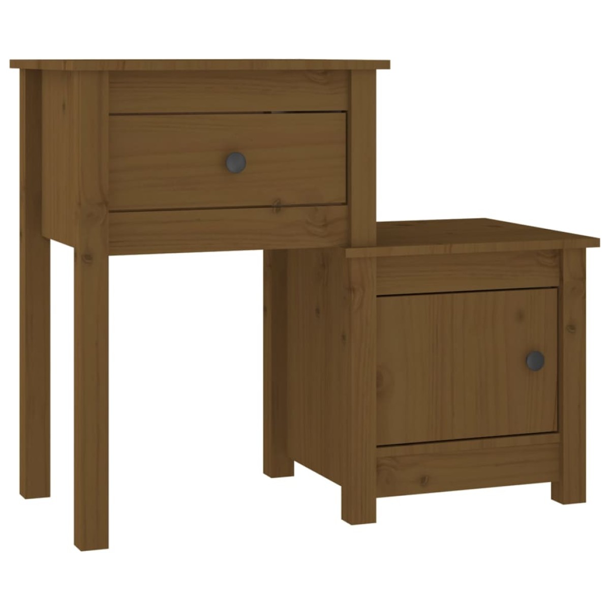 vidaXL Κομοδίνα 2τμχ Καφέ Μελί 79,5x38x65,5 εκ. από Μασίφ Ξύλο Πεύκου
