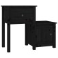 vidaXL Κομοδίνο Μαύρο 79,5 x 38 x 65,5 εκ. από Μασίφ Ξύλο Πεύκου