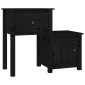vidaXL Κομοδίνα 2 τεμ. Μαύρα 79,5x38x65,5 εκ. από Μασίφ Ξύλο Πεύκου