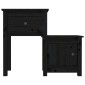 vidaXL Κομοδίνα 2 τεμ. Μαύρα 79,5x38x65,5 εκ. από Μασίφ Ξύλο Πεύκου