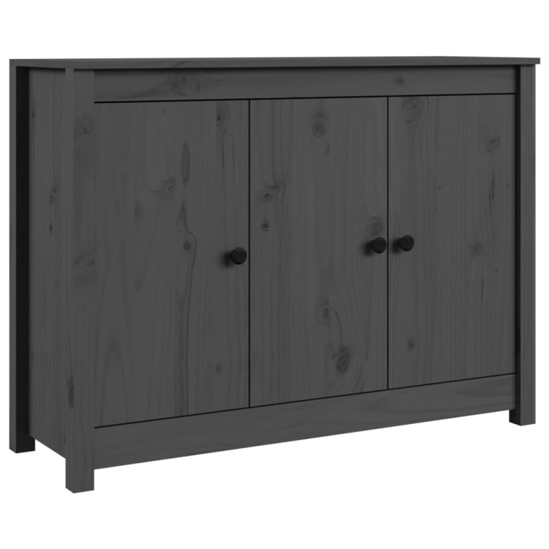 vidaXL Ντουλάπι Γκρι 100 x 35 x 74 εκ. από Μασίφ Ξύλο Πεύκου