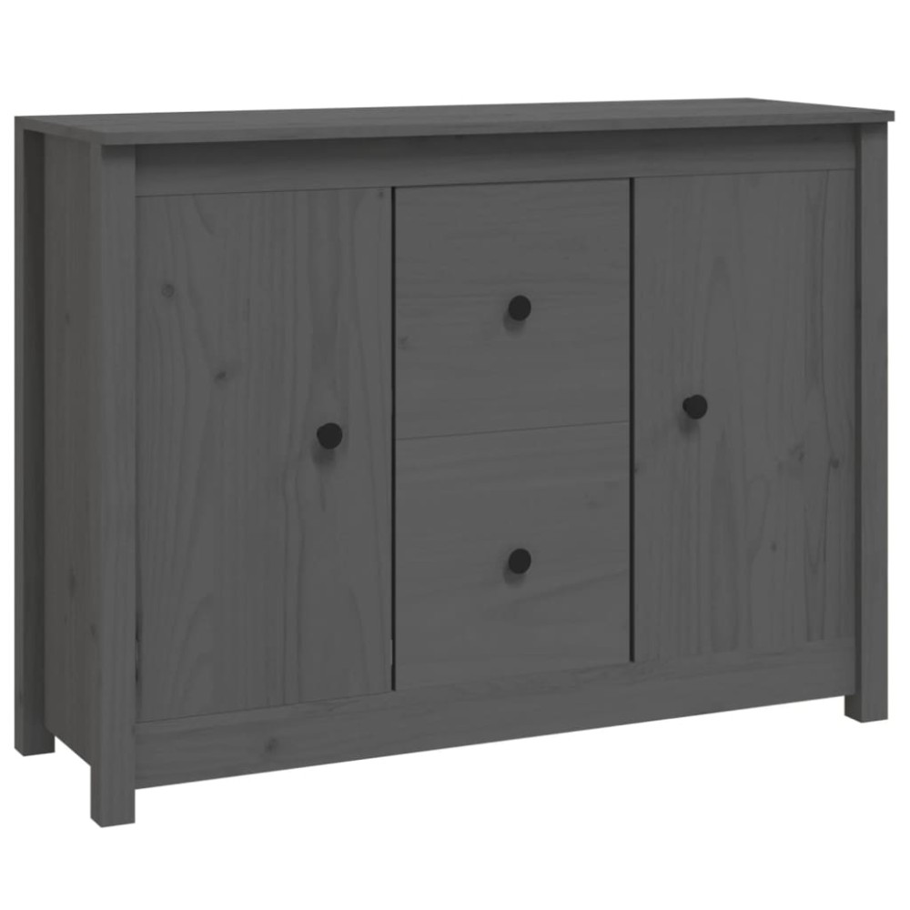 vidaXL Ντουλάπι Γκρι 100 x 35 x 74 εκ. από Μασίφ Ξύλο Πεύκου