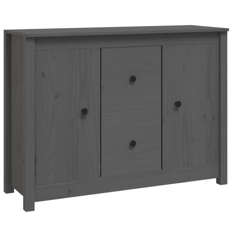 vidaXL Ντουλάπι Γκρι 100 x 35 x 74 εκ. από Μασίφ Ξύλο Πεύκου