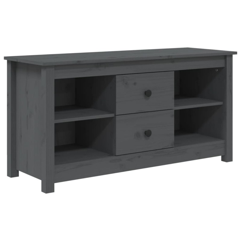 vidaXL Έπιπλο Τηλεόρασης Γκρι 103x36,5x52 εκ. από Μασίφ Ξύλο Πεύκου