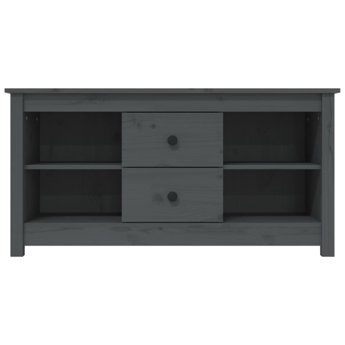 vidaXL Έπιπλο Τηλεόρασης Γκρι 103x36,5x52 εκ. από Μασίφ Ξύλο Πεύκου