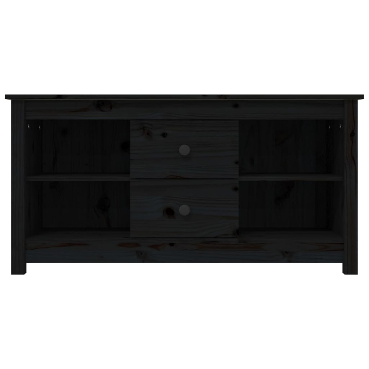 vidaXL Έπιπλο Τηλεόρασης Μαύρο 103x36,5x52 εκ. από Μασίφ Ξύλο Πεύκου