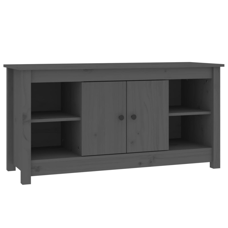 vidaXL Έπιπλο Τηλεόρασης Γκρι 103x36,5x52 εκ. από Μασίφ Ξύλο Πεύκου