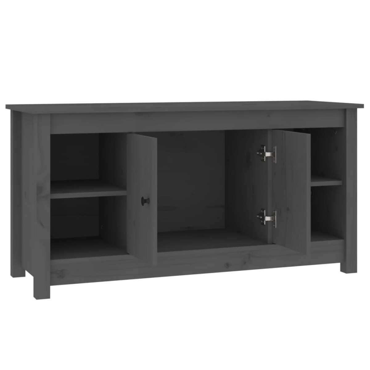 vidaXL Έπιπλο Τηλεόρασης Γκρι 103x36,5x52 εκ. από Μασίφ Ξύλο Πεύκου