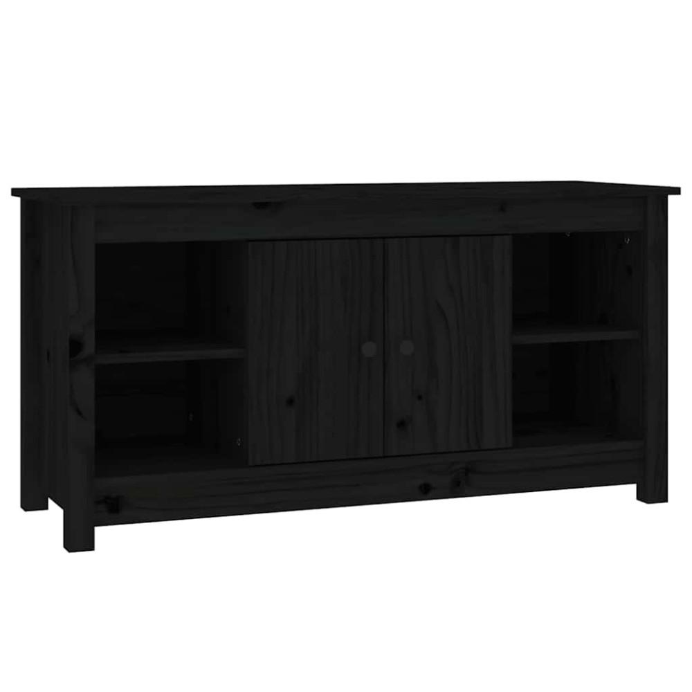 vidaXL Έπιπλο Τηλεόρασης Μαύρο 103x36,5x52 εκ. από Μασίφ Ξύλο Πεύκου
