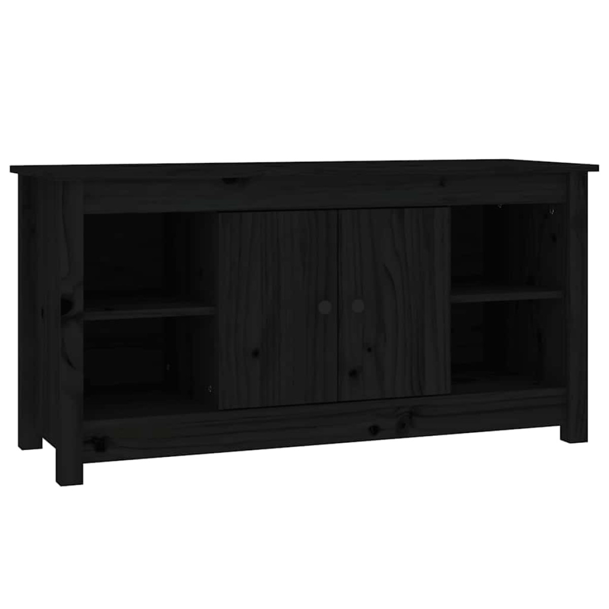 vidaXL Έπιπλο Τηλεόρασης Μαύρο 103x36,5x52 εκ. από Μασίφ Ξύλο Πεύκου