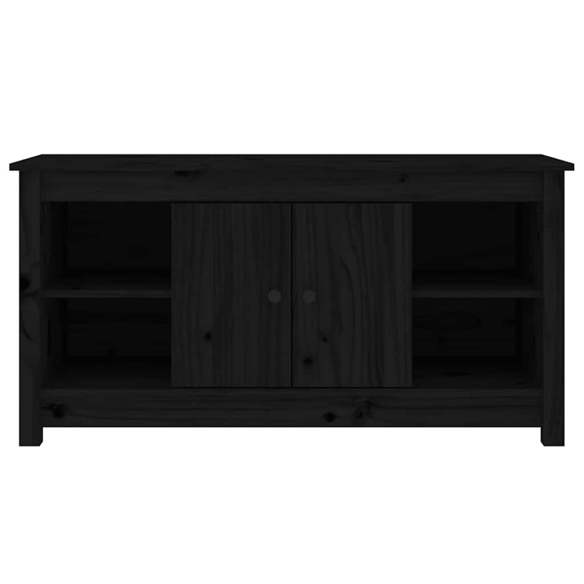 vidaXL Έπιπλο Τηλεόρασης Μαύρο 103x36,5x52 εκ. από Μασίφ Ξύλο Πεύκου