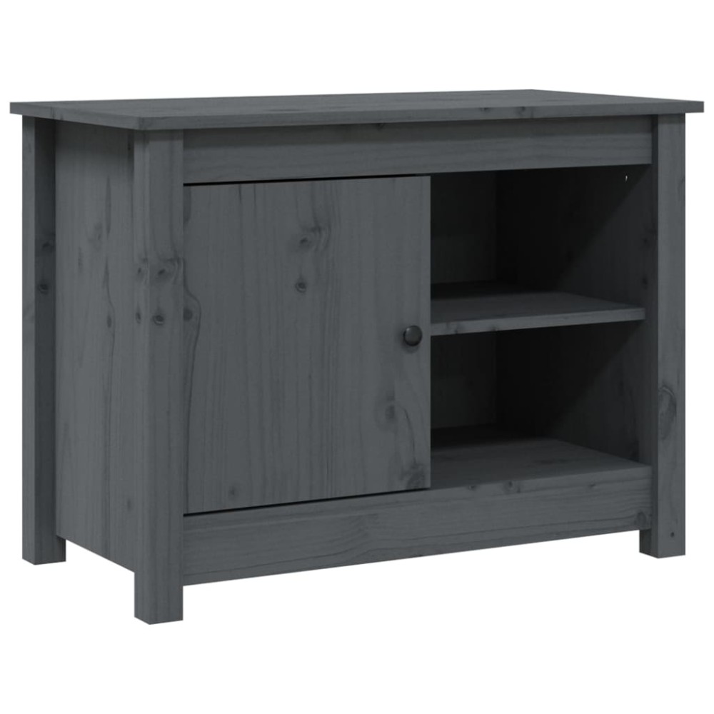vidaXL Έπιπλο Τηλεόρασης Γκρι 70x36,5x52 εκ. από Μασίφ Ξύλο Πεύκου