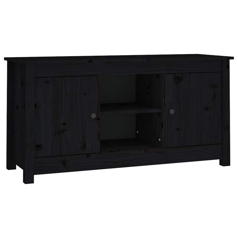vidaXL Έπιπλο Τηλεόρασης Μαύρο 103x36,5x52 εκ. από Μασίφ Ξύλο Πεύκου