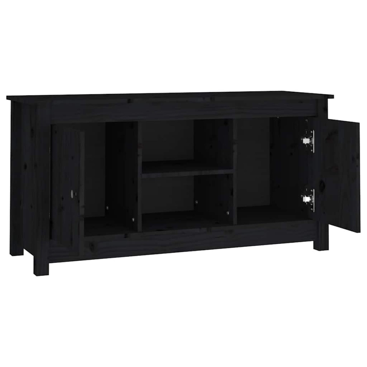 vidaXL Έπιπλο Τηλεόρασης Μαύρο 103x36,5x52 εκ. από Μασίφ Ξύλο Πεύκου