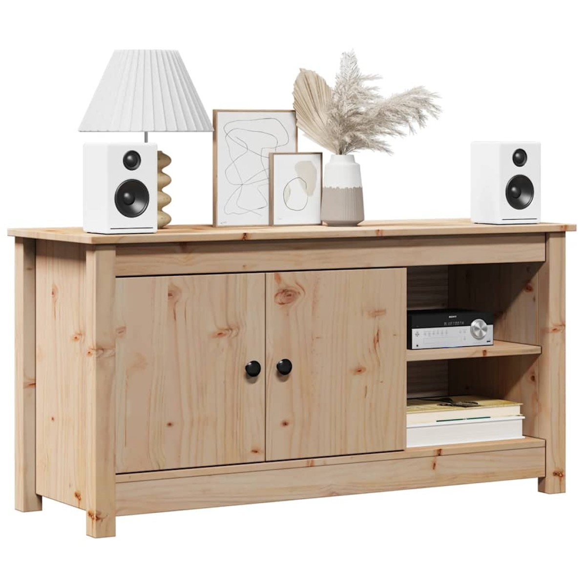 vidaXL Έπιπλο Τηλεόρασης 103 x 36,5 x 52 εκ. από Μασίφ Ξύλο Πεύκου